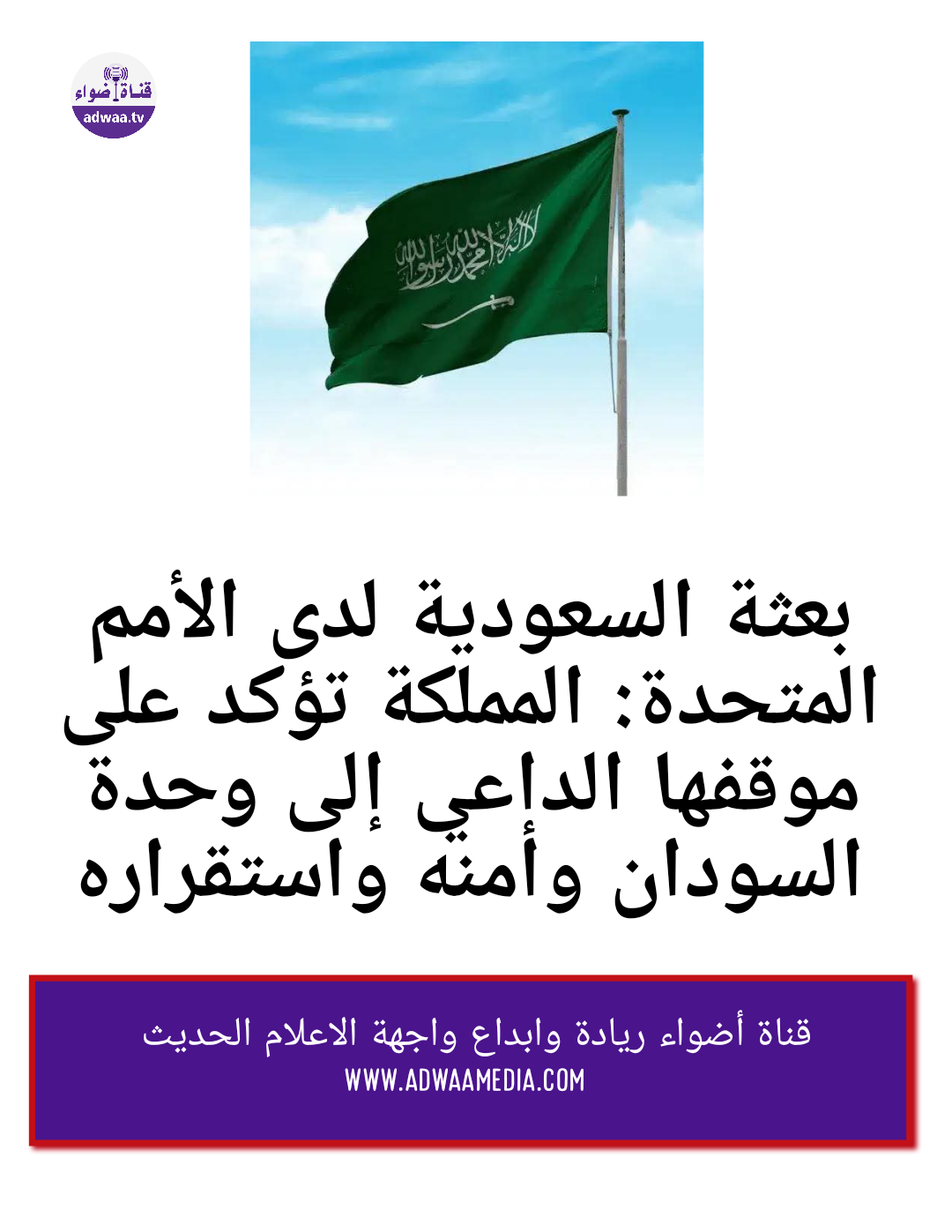 البعثة السعودية بجنيف تؤكد على وحدة السودان 